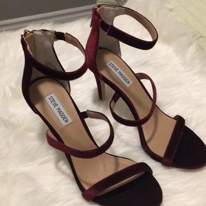 Steve Madden Velvet Burgundy Strappy heel